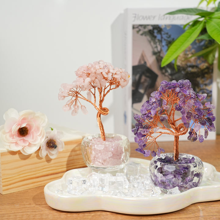 Kristallbaum mit Rohstein