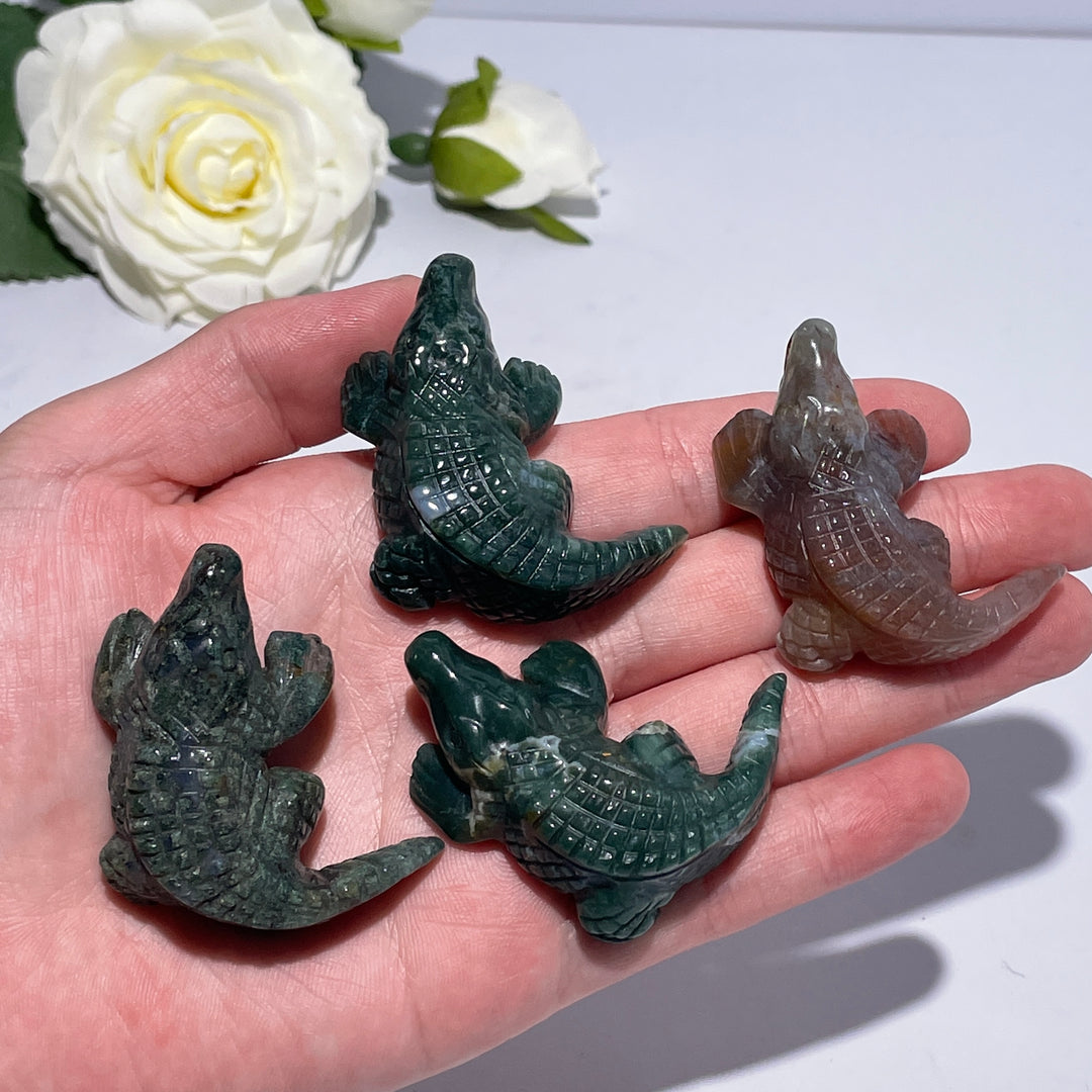 Moss Agate Crocodile