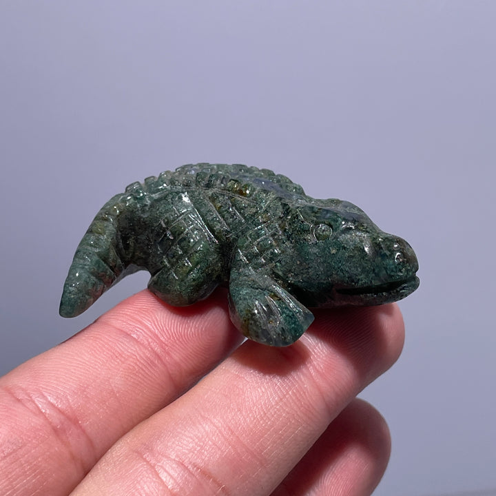 Moss Agate Crocodile