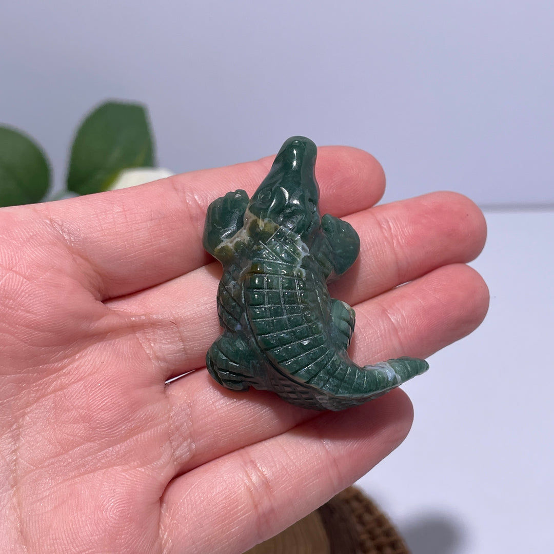 Moss Agate Crocodile