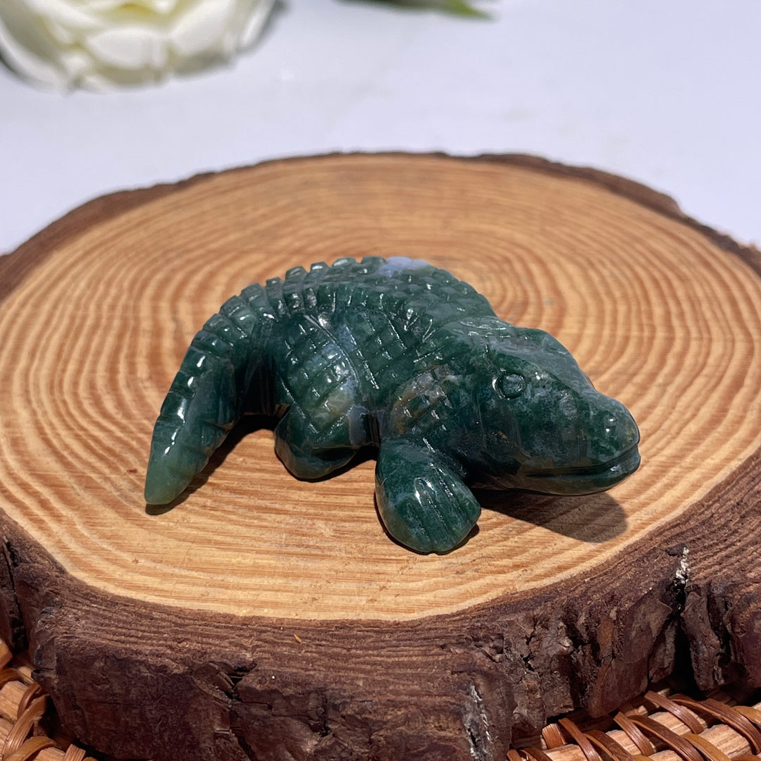 Moss Agate Crocodile