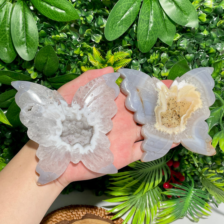 Unique,Agate Geode Butterfly