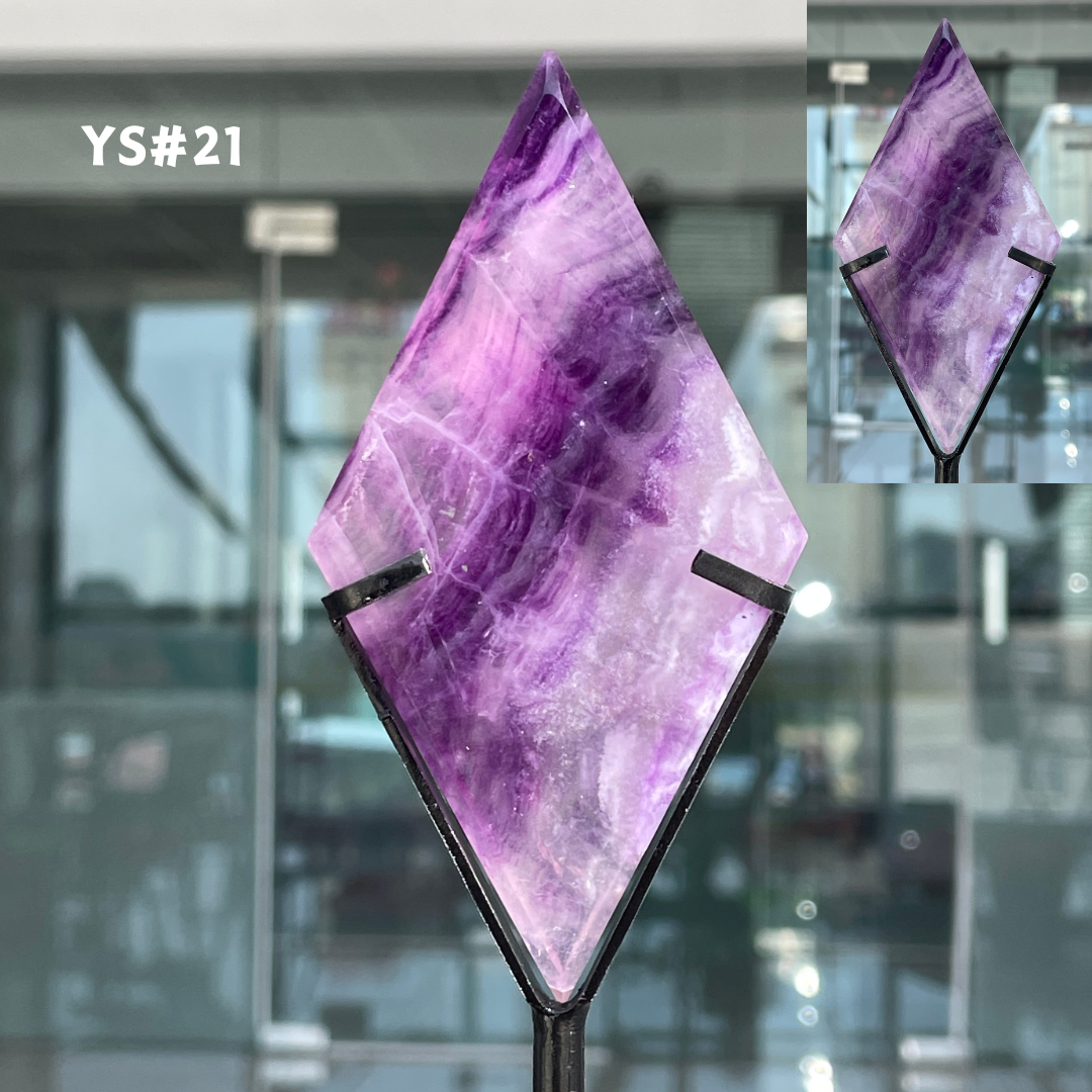 Unique,Rainbow Fluorite Diamond Slice