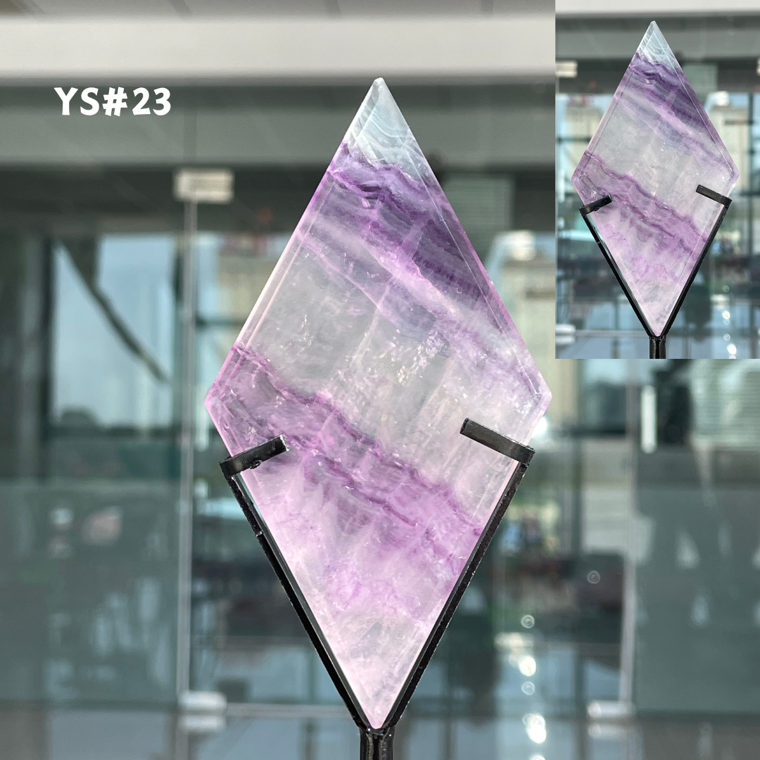 Unique,Rainbow Fluorite Diamond Slice