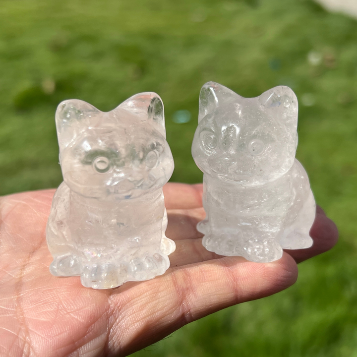 Natural Clear Quartz Cat