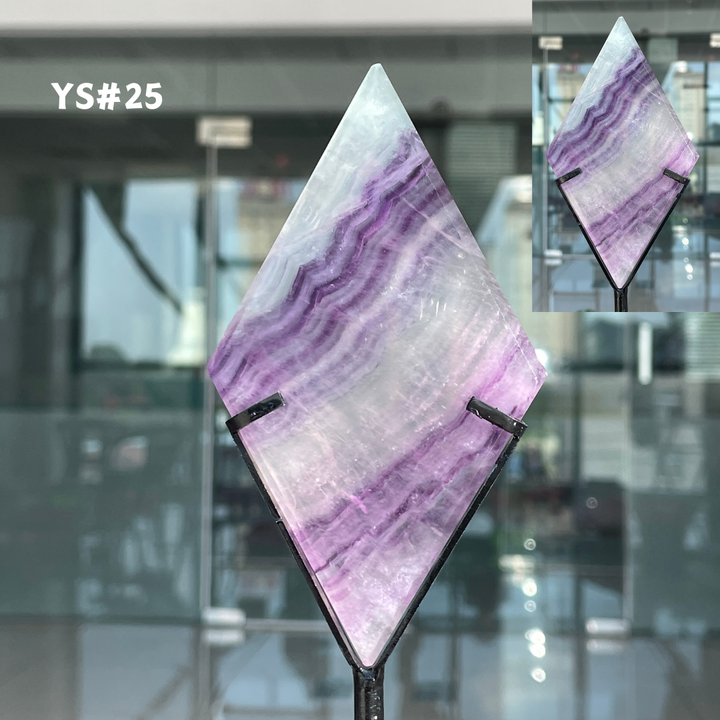 Unique,Rainbow Fluorite Diamond Slice