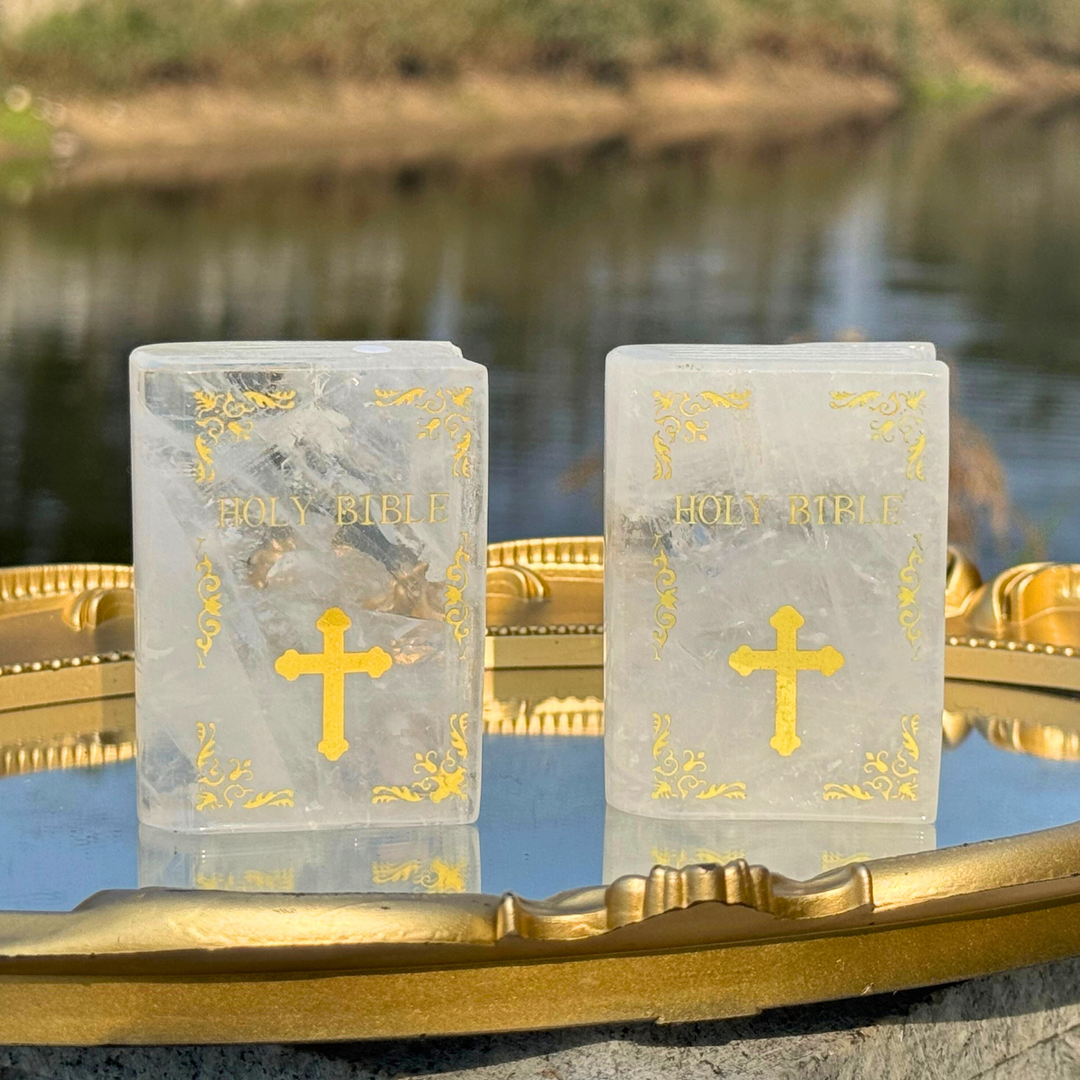 Natural Crystal Carved Bible