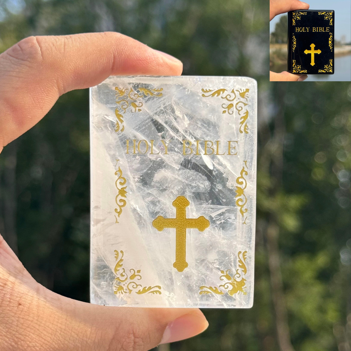 Natural Crystal Carved Bible