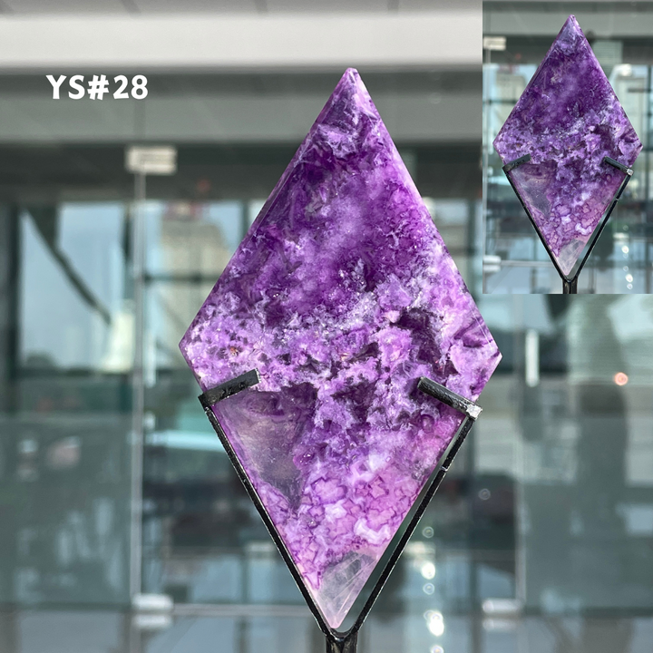 Unique,Rainbow Fluorite Diamond Slice