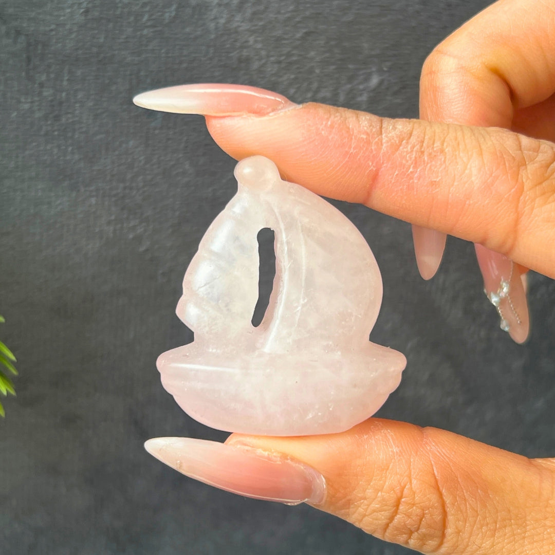 Mini Crystal Sailboat Carving