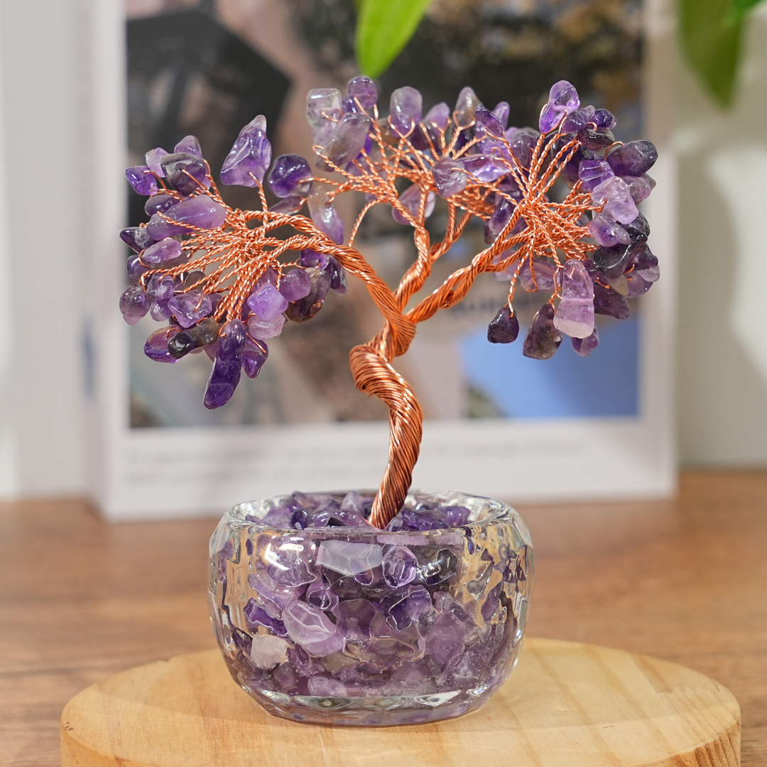 Kristallbaum mit Rohstein