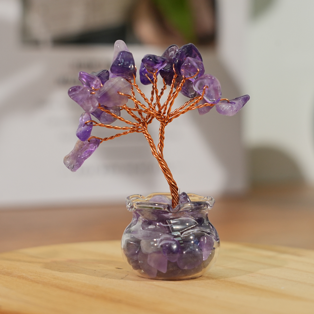 Kristallbaum mit Rohstein