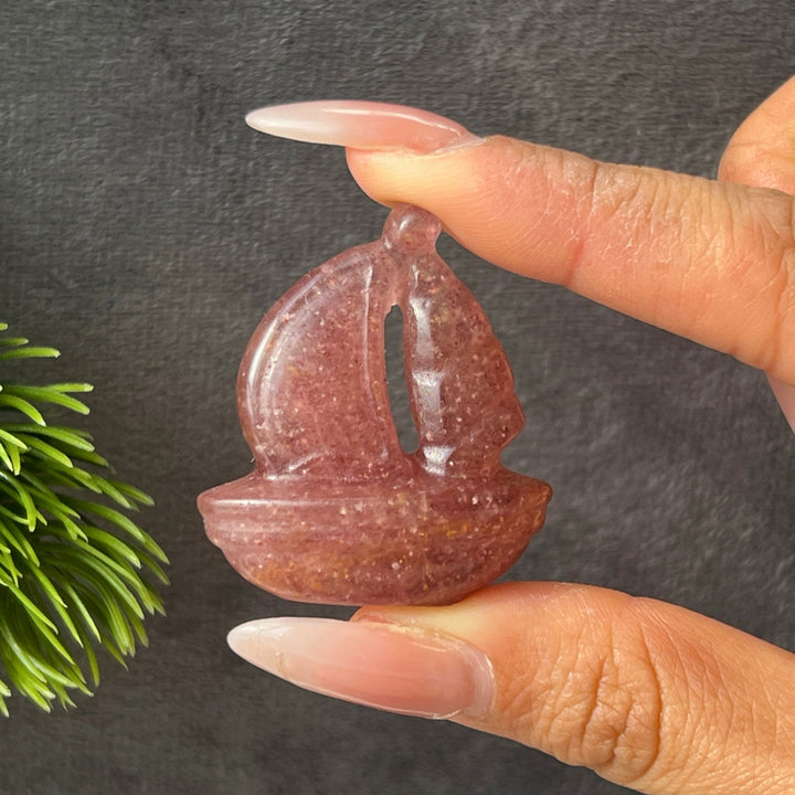 Mini Crystal Sailboat Carving