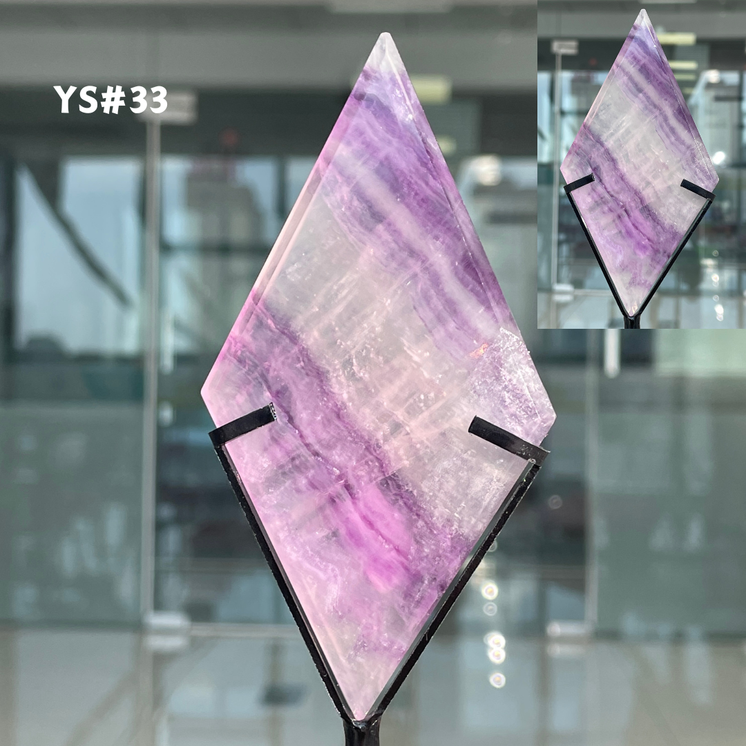 Unique,Rainbow Fluorite Diamond Slice