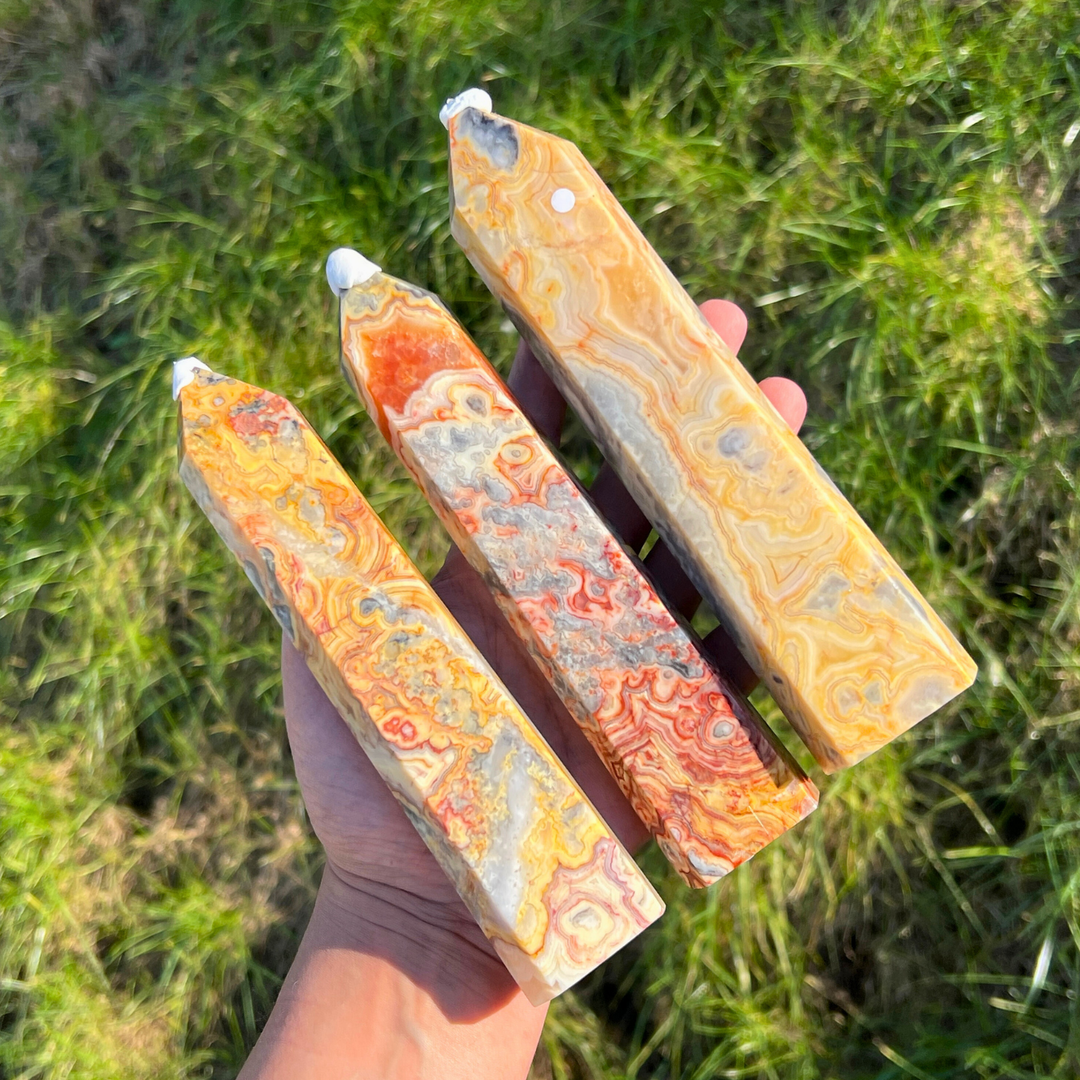 Natural Crazy Lace Agate Tower