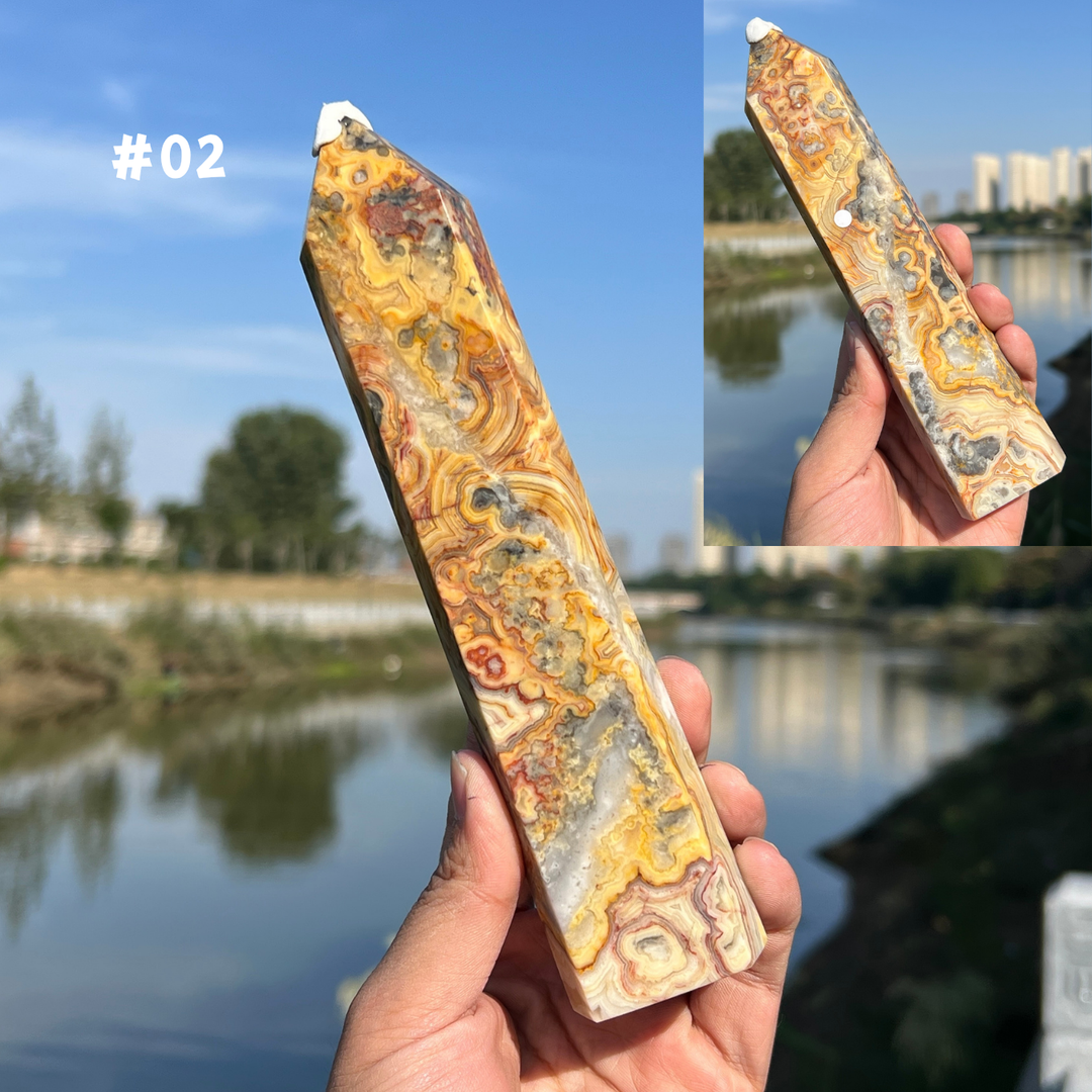 Natural Crazy Lace Agate Tower
