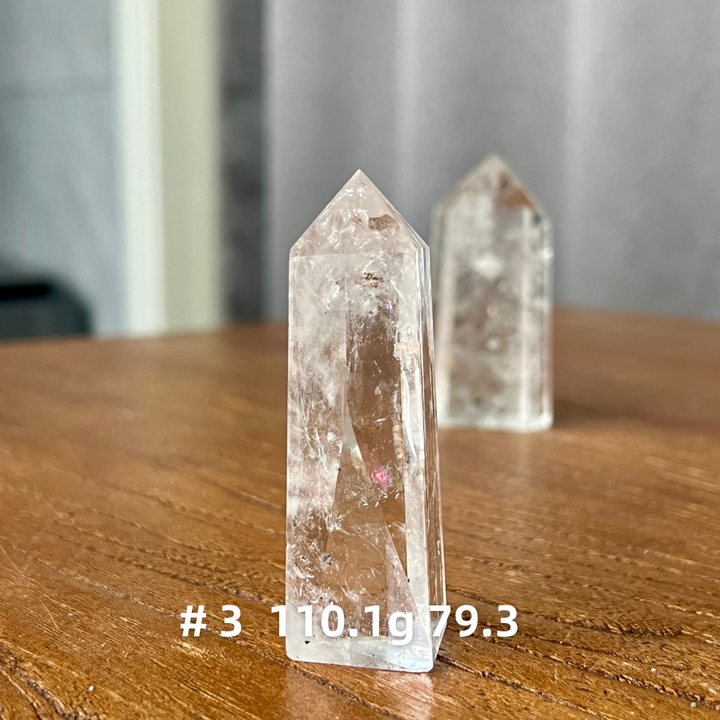 Clear Quartz Point with Black Mica,Unique Crystal