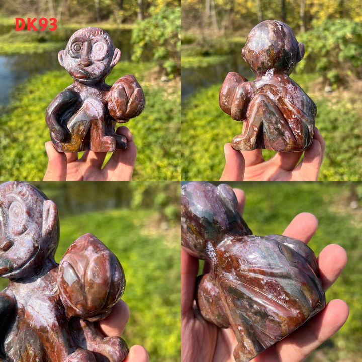 Ocean Jasper Monkey Carving