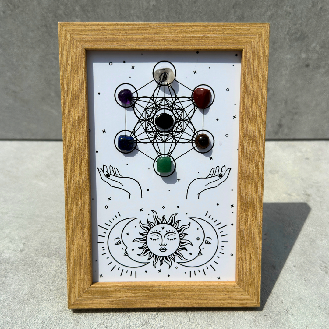 Metatron Sun and Moon Crystal Photo Frame