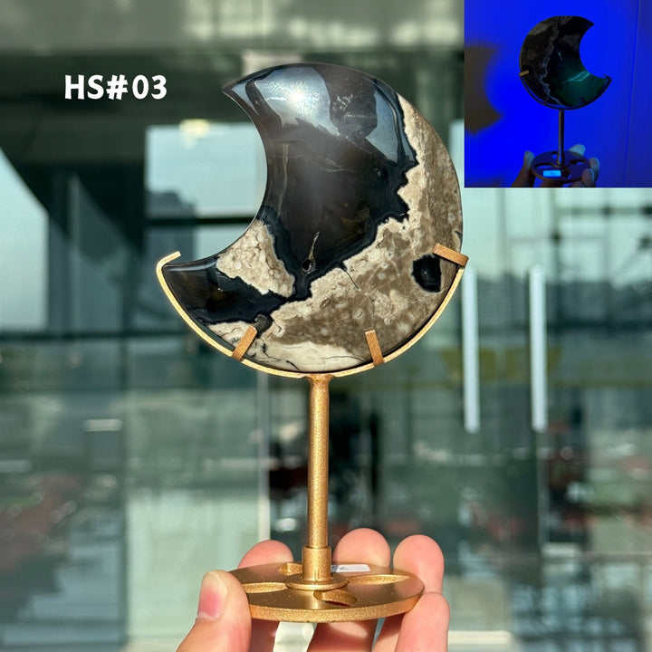 Unique,Volcanic Agate Moon