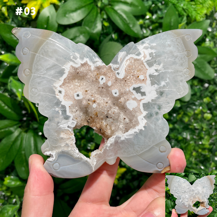 Unique,Agate Geode Butterfly