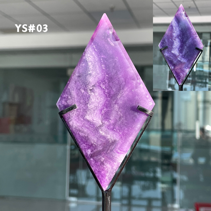 Unique,Rainbow Fluorite Diamond Slice