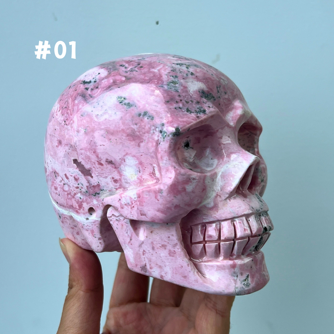 Unique, Peruvian Rhodonite Skull