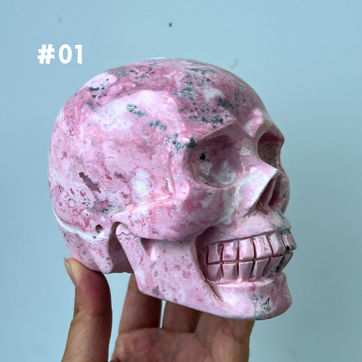 Unique, Peruvian Rhodonite Skull