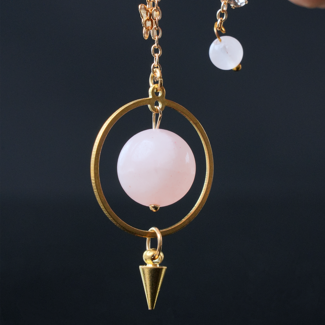 Crystal Pendulum Rose Quartz, Carnelian, Sunstone