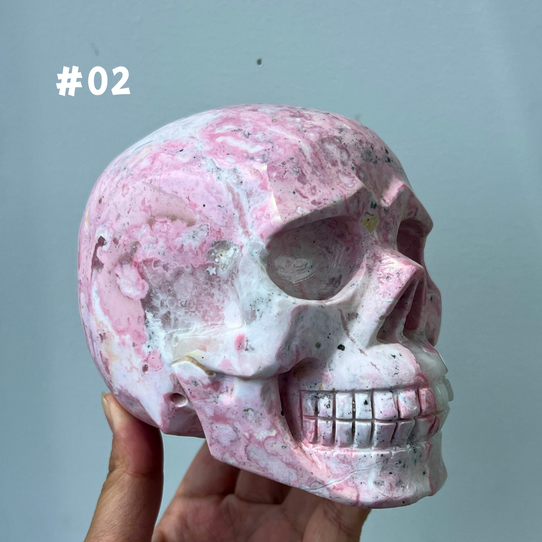 Unique, Peruvian Rhodonite Skull