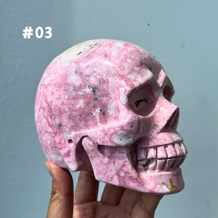 Unique, Peruvian Rhodonite Skull