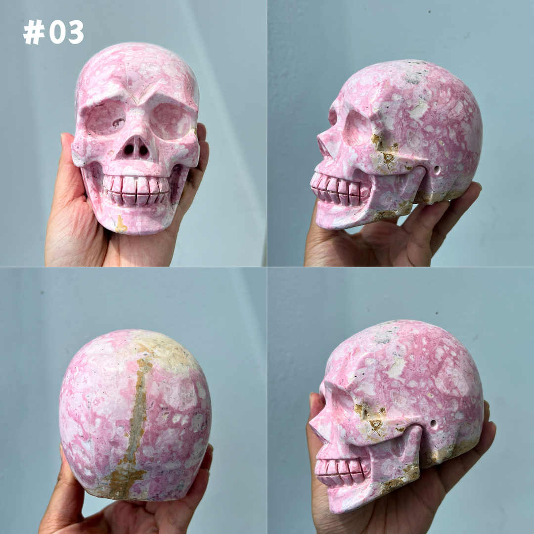 Unique, Peruvian Rhodonite Skull