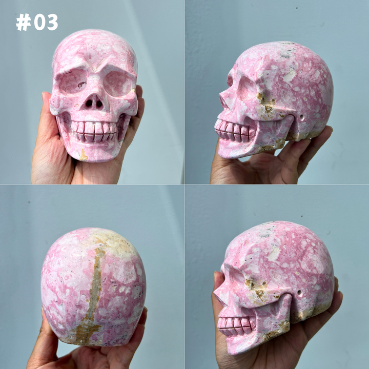 Unique, Peruvian Rhodonite Skull