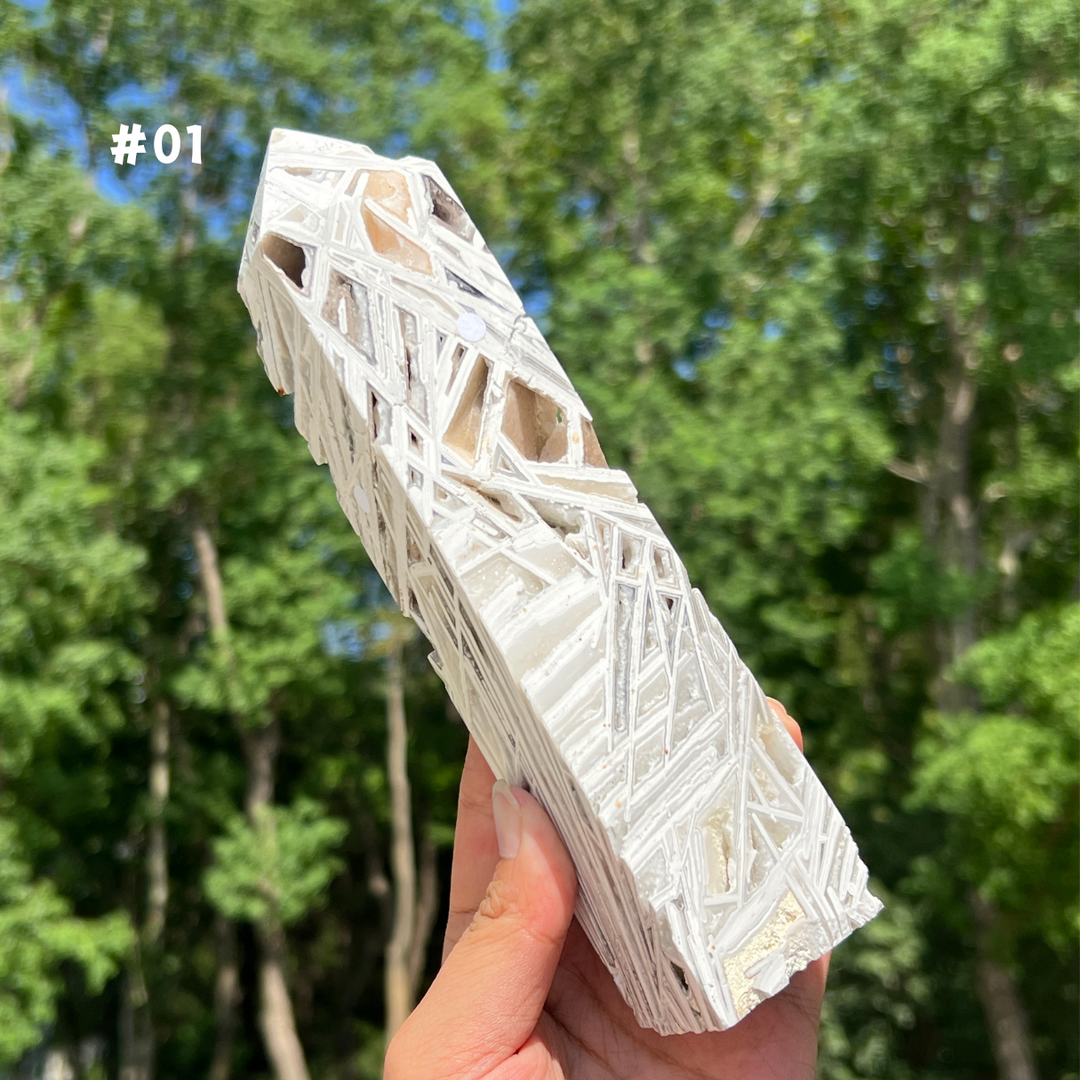 White Mexican Agate Tower