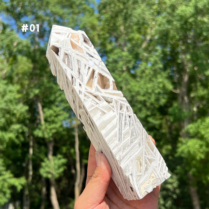 White Mexican Agate Tower