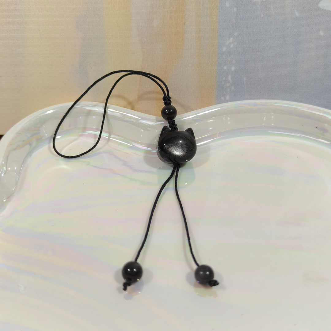 Silver Obsidian Cell phone Ornaments