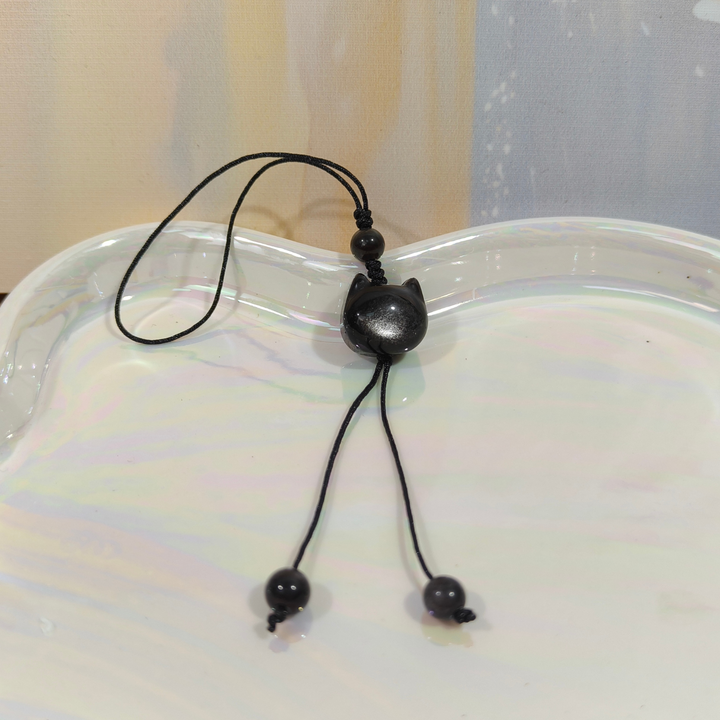 Silver Obsidian Cell phone Ornaments