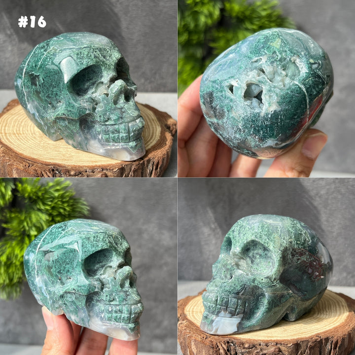 Moss Agate Skull