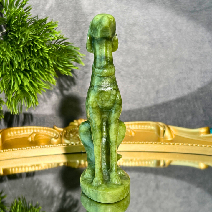 Serpentine Hound Carving