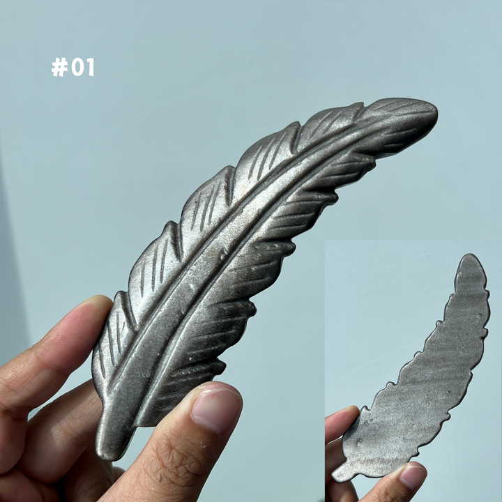 Unique,Silver Obsidian Feather