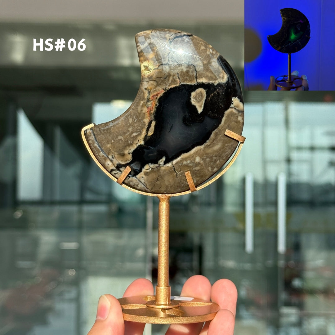 Unique,Volcanic Agate Moon