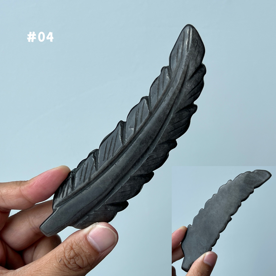 Unique,Silver Obsidian Feather