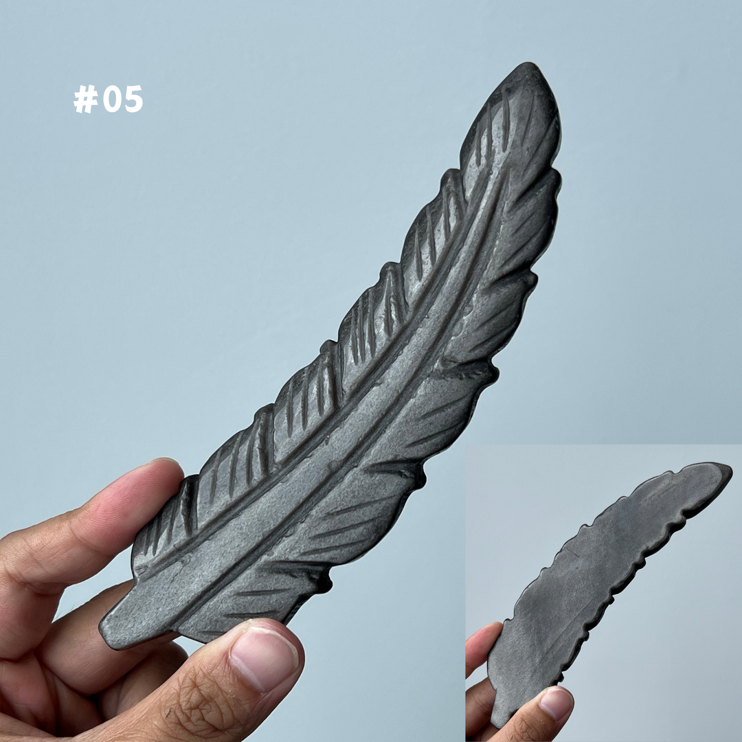 Unique,Silver Obsidian Feather