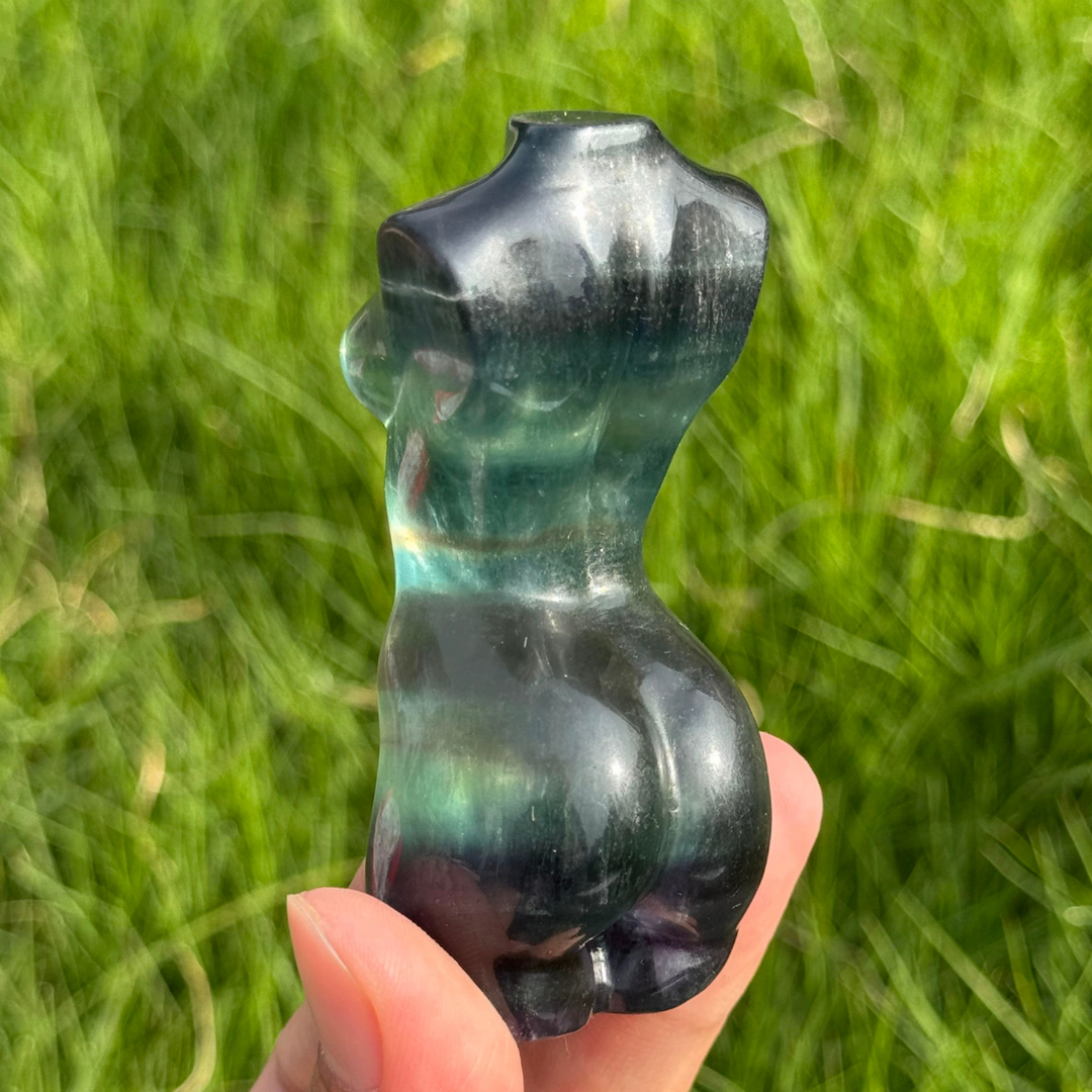 Natural Fluorite Goddess Sculpture