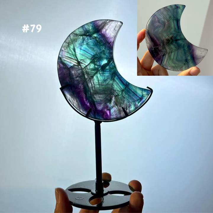 Unique,Rainbow Fluorite Moon