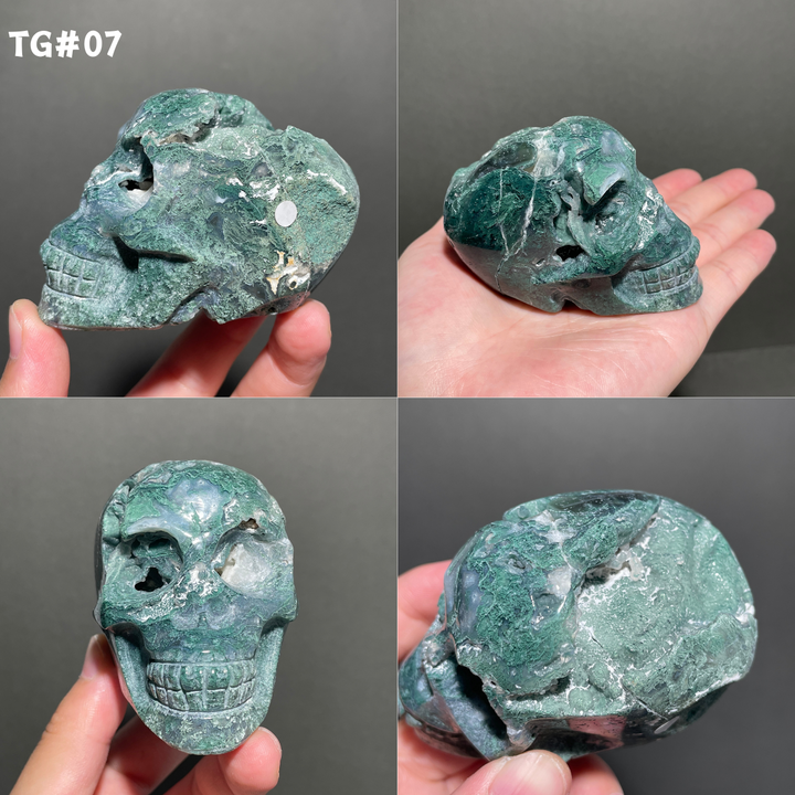Unique,Moss Agate Skull