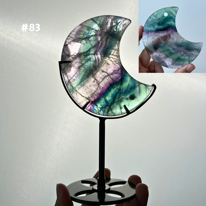 Unique,Rainbow Fluorite Moon