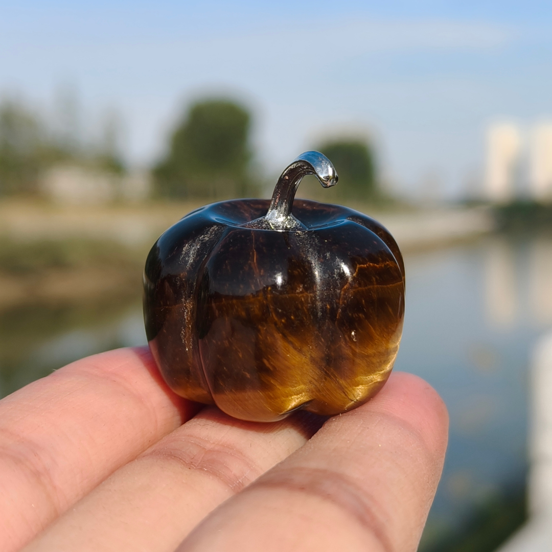 Natural Crystal Carved Pumpkin