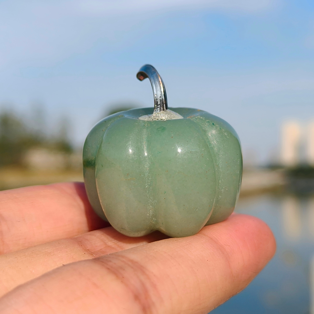 Natural Crystal Carved Pumpkin