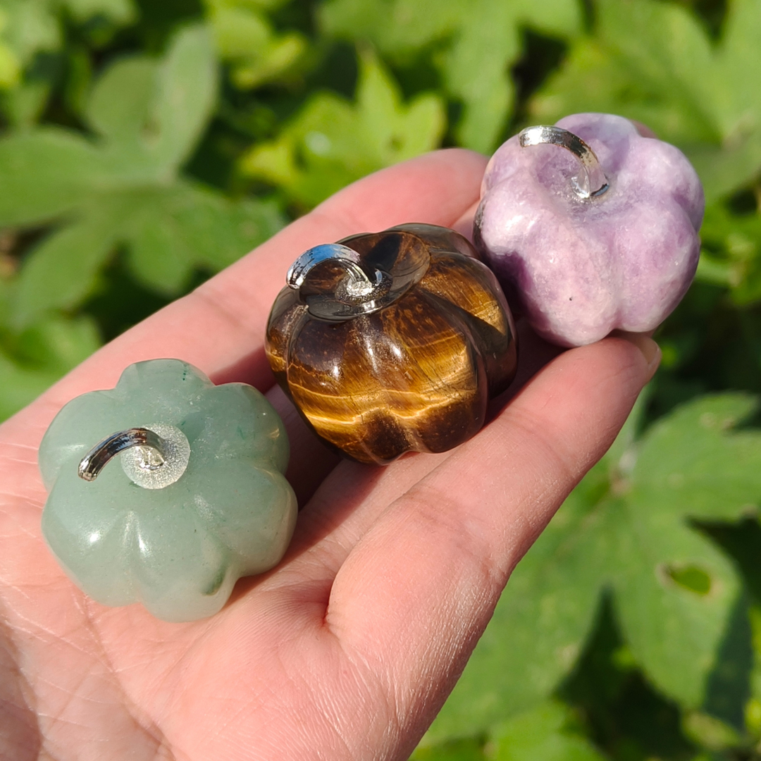 Natural Crystal Carved Pumpkin